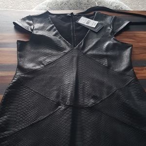 David Lerner Python Seamed Cap Sleeve Sheath Dress